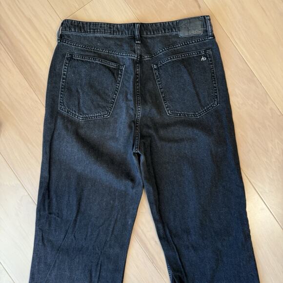 Rag & Bone Logan Wide Leg Jeans Women's 32 Black Mid Rise Minimalist Glam NYC - Picture 8 of 10